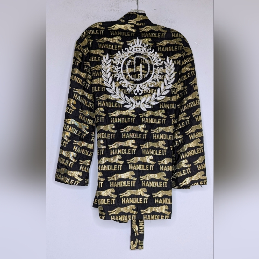 Dylan Lex Dylanlex Handle It Metallic Gold Robe Jacket - Picture 6 of 10